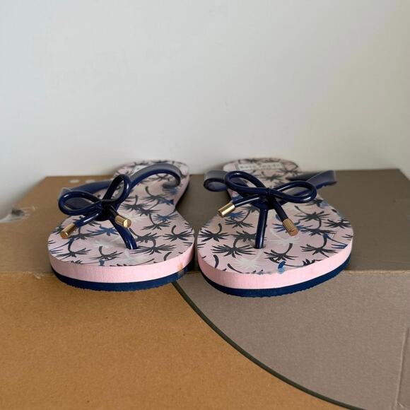 Kate Spade Pink/Blue Palm Trees Women Flip Flops-  W 7-8 - Picture 10 of 12